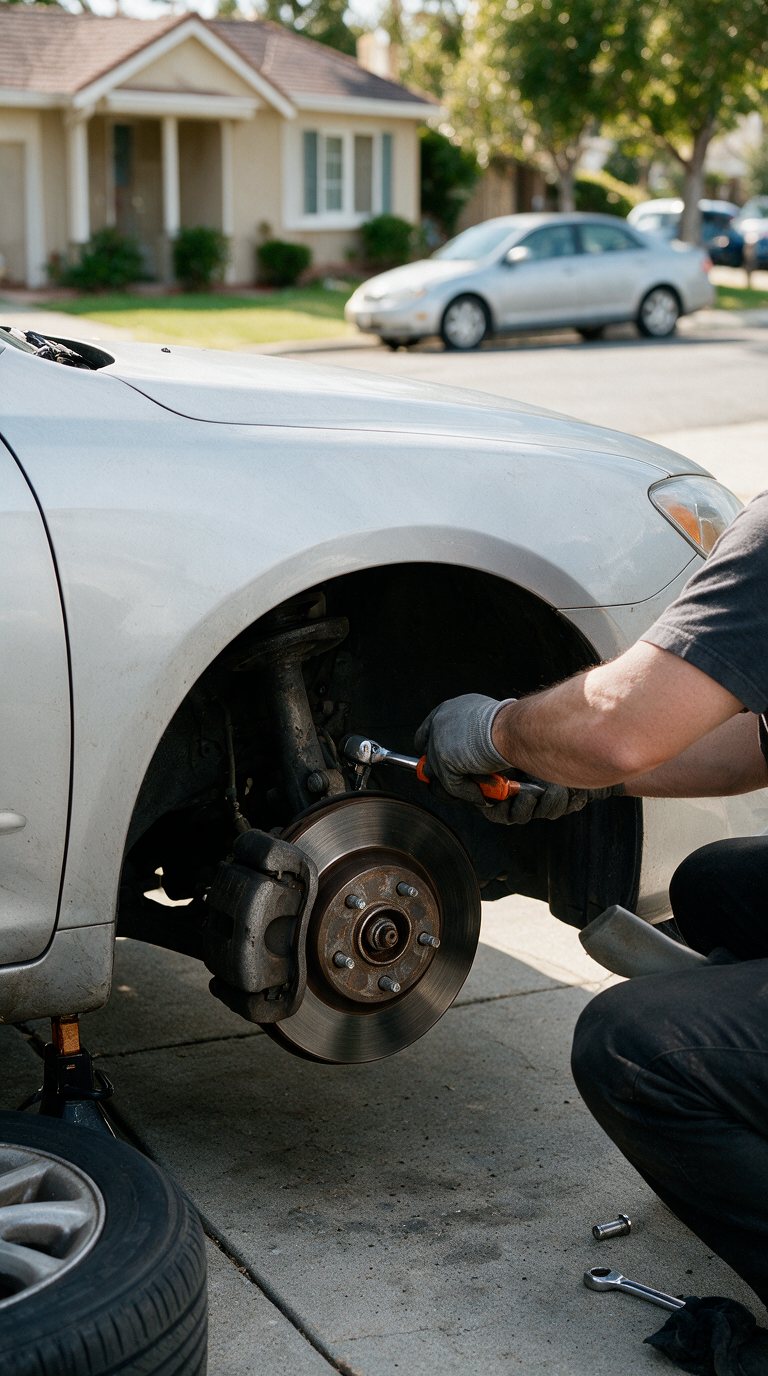 Brake job at the curb